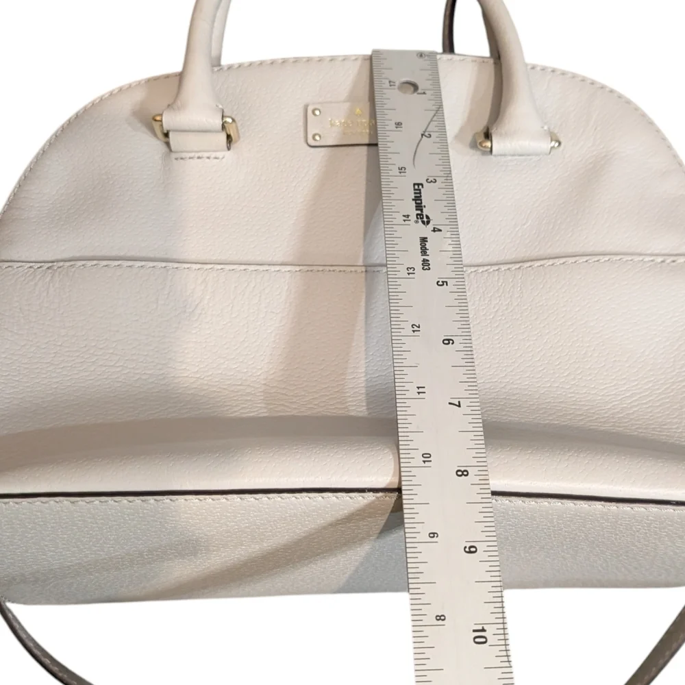 Kate Spade Grove Street Carli‎ Leather Gray Satchel Handbag With Crossbody Strap